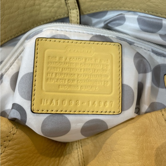 COACH Julia Op Art Butter Yellow Tote with Matching Wallet & Dust Bag - Picture 9 of 13